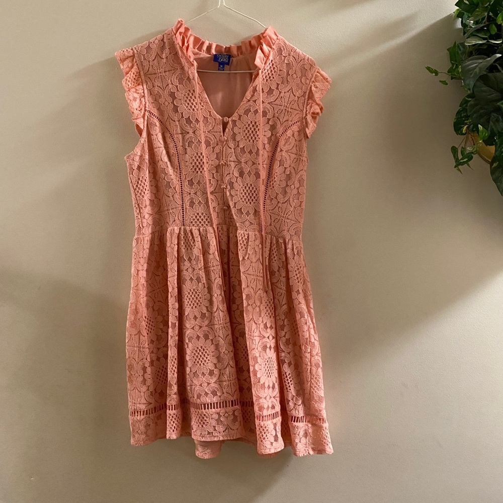 Disney Coral/Pink lace dress size medium